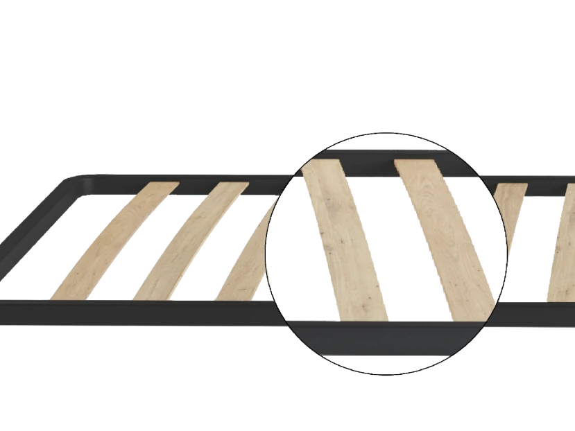 The BODYGUARD® Anti-Cartel-Mattress: A round cutout with the text “medium-firm/firmer” shows the mattress core; next to it a reversible symbol with the text “Simply flip/2-in-1 mattress”.