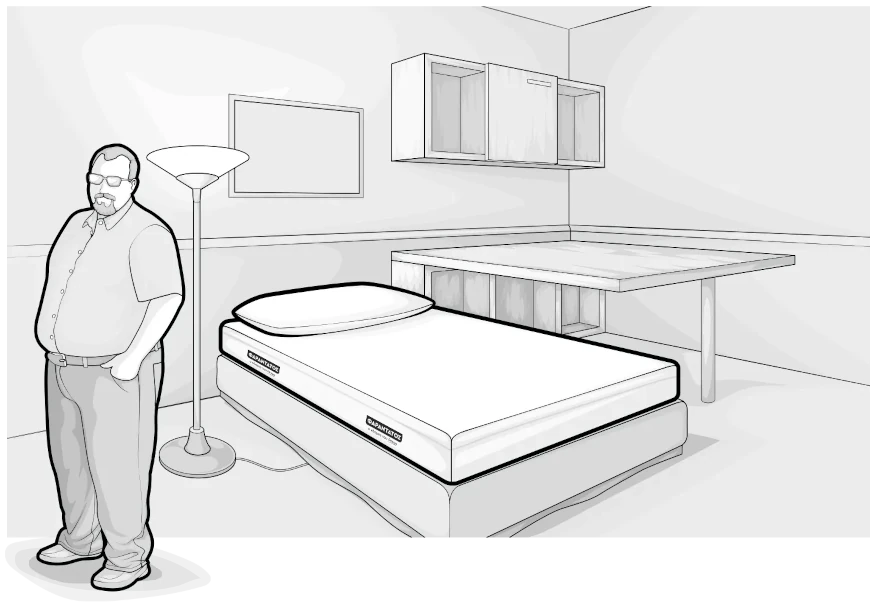 Illustration: Acht Personen mit unterschiedlichen Körpertypen – von groß bis klein und schmal bis breit.